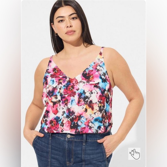 Torrid Georgette V Neck Cami, Light Box Floral, Size 2 (18-20), NWT - Picture 1 of 3